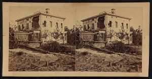 Potter's House [i.e., Ponder House], on the lines N.W. of the city, showing the effect of shots, Atlanta, Ga., Nov. 1864