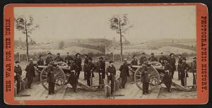 Maj. Gen. Sherman and staff. This view was taken in the trenches before Atlanta, Ga.