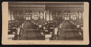 Dining room of the De Soto Hotel, Savannah, Ga., U.S.A.