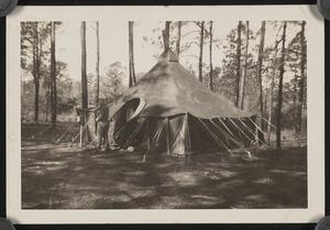 Sergeant James McPhillips outside his tent