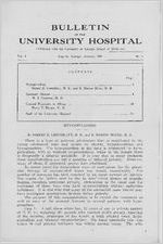 Bulletin of the University Hospital [Vol. 3, No. 1]