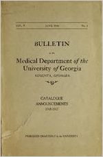 Bulletin of the Medical Department of the University of Georgia