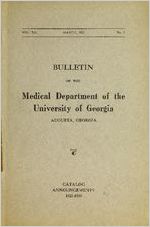 Bulletin of the Medical Department of the University of Georgia, 1923-1924