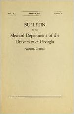 Bulletin of the Medical Department of the University of Georgia, 1931-1932