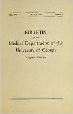 Bulletin of the Medical Department of the University of Georgia, 1927-1928