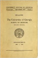Bulletin of the University of Georgia School of Medicine, 1941-1942