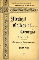 Medical College of Georgia Circular of Information, 1895-1896
