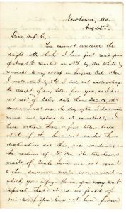 Letter to Chloe Lewis, Aug. 22, 186[5?]