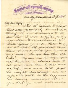 Letter to Chloe Mitchell, April 29, 1868