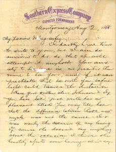 Letter to Chloe Mitchell, Aug. 2, 1868