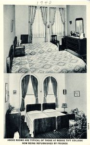 Typical room postcard, Tift College, Forsyth, Georgia
