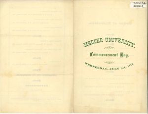 Mercer University Commencement Day, 1874