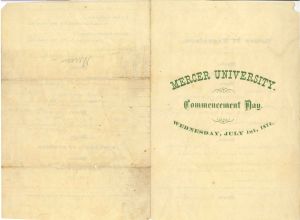 Mercer University Commencement Day, 1874 (copy 2)