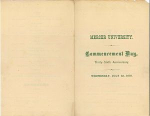 Mercer University Commencement Day, 1878