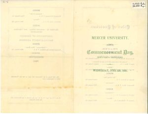 Mercer University Commencement Day, 1881