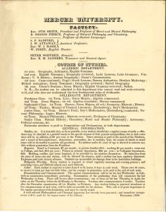 Circular of Mercer University, 1841