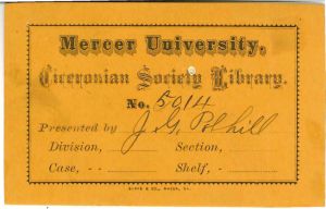 Book Plate from Ciceronian Society Library