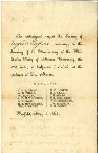 Invitation to the Phi Delta Society Anniversary