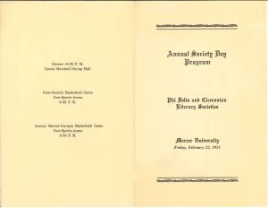 Annual Society Day Program, Phi Delta and Ciceronian Literary Societies, 1924