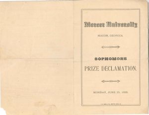 Mercer University, Sophomore Prize Declamation, 1888