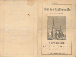 Mercer University, Sophomore Prize Declamation, 1889