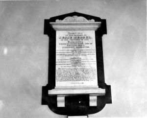 Plaque in Penfield Chapel