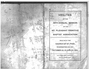 Association Minutes, 1915