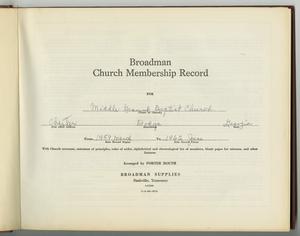 Middle Ground Baptist Church Records, 1959-1962