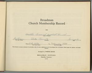 Middle Ground Baptist Church Records, 1954-1959