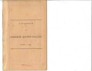 Catalogue of Cherokee Baptist College, 1857-58