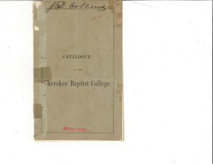 Catalogue of the Cherokee Baptist College, 1856