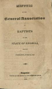 Minutes of the General Association of Baptists in the State of Georgia [1823]