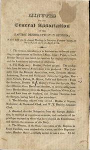Minutes of the General Association of the Baptist Denomination in Georgia [1824]