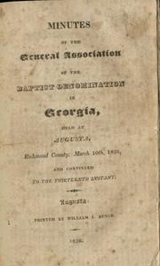 Minutes of the General Association of the Baptist Denomination in Georgia [1826]