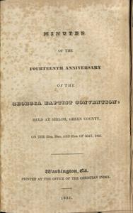 Minutes of the Fourteenth Anniversary of the Georgia Baptist Convention [1835]
