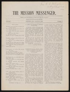 The Mission Messenger, August 1903
