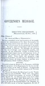 Message of Gov. Herschel V. Johnson, to the Georgia legislature assembled November 6, 1855