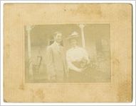 Photograph of Homer Stark  and Maude Pittman in front of Aunt Sue's, Commerce, Georgia
