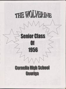 Wolverine, Senior Class 1956, Cornelia High School, Georiga [sic]