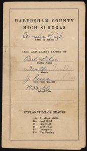 Term and yearly report for Earl Gober, 1955-56 school year