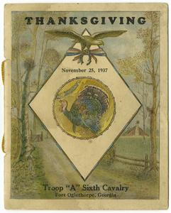 1937 Troop A Thanksgiving Menu