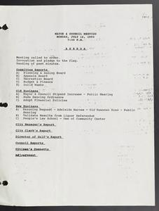 Sugar Hill, Georgia city council minutes, July 12, 1993-December 21, 1993