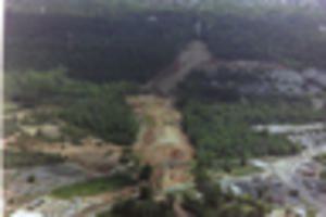 Picture of dirt road from sky view