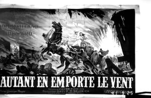 Foreign movie poster in a "Gone With the Wind" display at Coleman Library
