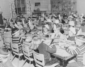 CEA Kindergarten students and staff attend a Thanksgiving party