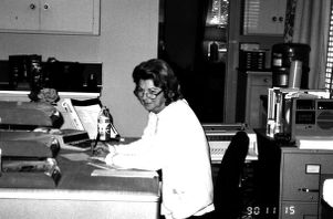 Coleman Library staff member at her desk