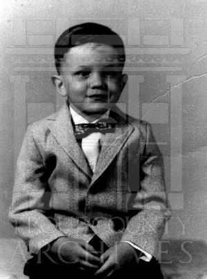 Young boy posing for a school picture