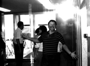 Unidentified man in lobby of Coleman Library