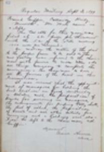 Regular Meeting Minutes - September 03, 1899