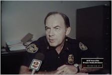 Series of WSB newsfilm clips of Atlanta Deputy Police Chief Morris Redding commenting on the computer system in use by the special task force investigating the cases of dead and missing children, Atlanta, Georgia, 1980 September 18